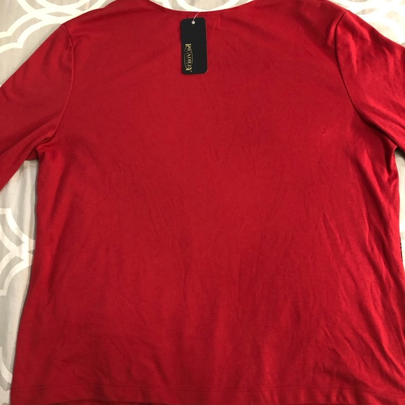 Fancy Big Canadian Women’s Top Piccadilly Fashions elbow length sleeve crew neck - Picture 9 of 10